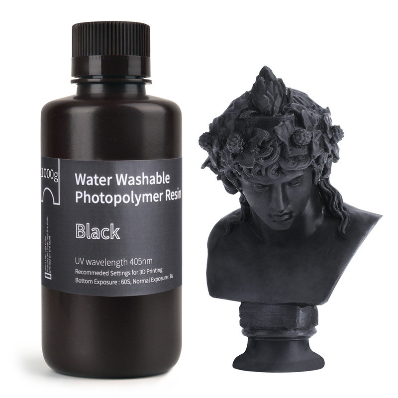 Résine Lavable à l'eau Noire Elegoo - 1000 ml - Polyfab3D
