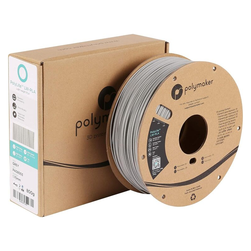 PolyLite LW-PLA Blanc - 1.75mm - 800 g - Polyfab3D