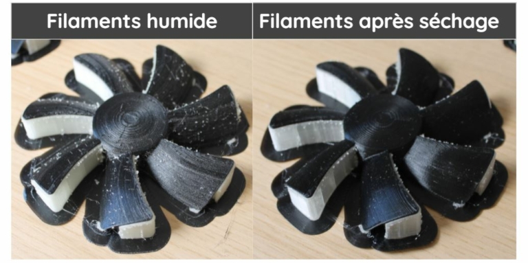 Problèmes d'impression liés au filament affecté par l'humidité